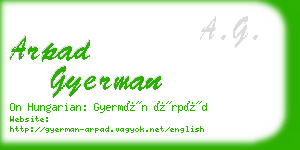 arpad gyerman business card